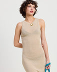 HIGH SLIT MAXI SLEEVELESS DRESS