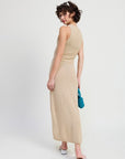 HIGH SLIT MAXI SLEEVELESS DRESS