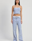 DOUBLE WAIST STRAIGHT LEG PANTS