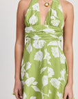 HALTER NECK FLORAL MINI DRESS