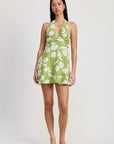 HALTER NECK FLORAL MINI DRESS