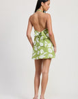 HALTER NECK FLORAL MINI DRESS