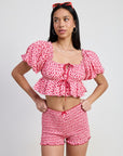 MINI RUFFLE PRINTED SHORTS