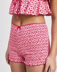 MINI RUFFLE PRINTED SHORTS