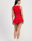 SLEEVELESS COWL NECK TOP