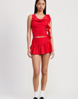 SLEEVELESS COWL NECK TOP
