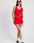 SLEEVELESS COWL NECK TOP