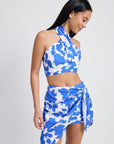 CROPPED FLORAL HALTER NECK TOP