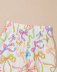 Bow Elastic Waist Pocketed Shorts
