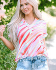 Cali Abstract Short Sleeve Blouse