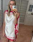 MASON'S DAUGHTER | Lily Scarf Dress, Red & White Floral Silk Twill