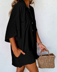 Collared Button Up Pocketed Romper