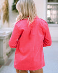 Claire Buttoned Flap Pocket Corduroy Jacket