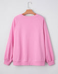 Lilah Lace Patched Raglan Sleeve Loose Fit Sweatshirt