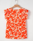 Keilani Floral Ruffle Sleeve Top
