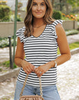 Taytum Butterfly Sleeve Hollowed Knot Back Top