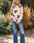 Eleanor Bow Pattern Loose Sweater