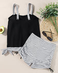 Kaliyah Striped Patchwork Tankini Set