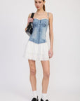 MINI CORSET DENIM DRESS