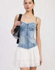 MINI CORSET DENIM DRESS