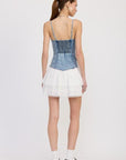 MINI CORSET DENIM DRESS