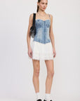 MINI CORSET DENIM DRESS
