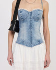 MINI CORSET DENIM DRESS