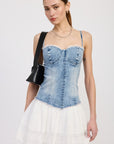 MINI CORSET DENIM DRESS