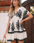 Leyla Vintage High Waist Short Sleeve Dress