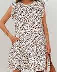 Leopard Flutter Sleeve Mini Dress