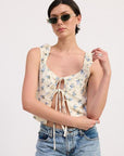 TIE FRONT PEASANT TOP