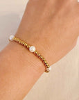 The Designer Golden Bead Stretch Bracelet