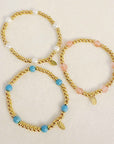 The Designer Golden Bead Stretch Bracelet