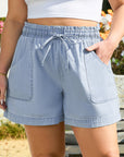 Kimberly Plus Size Drawstring High Waist Denim Shorts