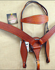 HILASON Western Horse Headstall Breast Collar Set Tack Genuine American Leather