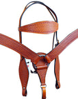 HILASON Western Horse Headstall Breast Collar Set Tack Genuine American Leather