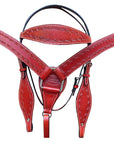 HILASON Western Horse Headstall Breast Collar Set Tack Genuine American Leather
