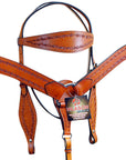 HILASON Western Horse Headstall Breast Collar Set Tack Genuine American Leather