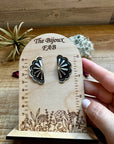 Big Half Cluster Sterling silver stud earrings