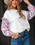 Isabel Floral Ruffled Balloon Sleeve Loose Blouse