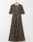 Leopard Floral Mesh Reversible Dress