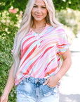 Cali Abstract Short Sleeve Blouse