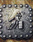 HILASON Western Screw Back Barrel Racer Carved Square Saddle Concho