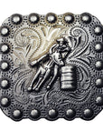 HILASON Western Screw Back Barrel Racer Carved Square Saddle Concho