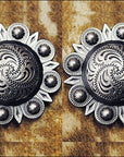 1 Pcs Western Screw Back Concho Floral Carvedberry Saddle Bling Cowgirl