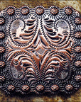 Western Screw Back Concho Floral Carved Copper Saddle Bling Cowgirl