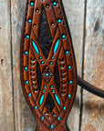Hand Painted Two Tone Browband Headstall/Bridle