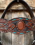 Hand Painted Two Tone Browband Headstall/Bridle