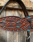 Hand Painted Two Tone Browband Headstall/Bridle