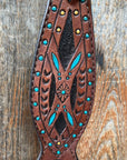 Hand Painted Two Tone One Ear Headstall/Bridle